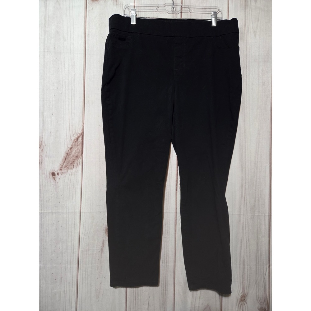 Nine West Jeans Womens 16 Heidi Pull-On Crop Pants Black Stretch Denim Trousers
